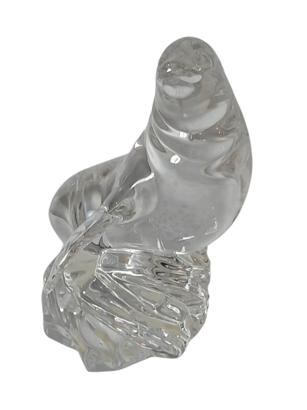 Wonders of the wild seal on a rock crystal sculpture